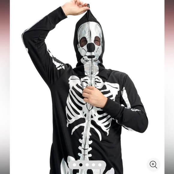 TIPSY ELVES MEN’S SHIMMER SKELETON HALLOWEEN COSTUME NWT - Picture 2 of 5
